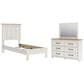 Ashley Linnocreek 3-Piece Twin Bedroom Set in White and Warm Brown, , large