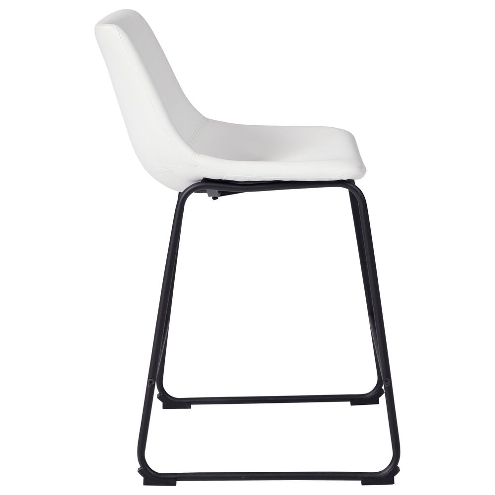 Ashley Centiar 24&quot; Faux Leather Counter Stool in White, , large