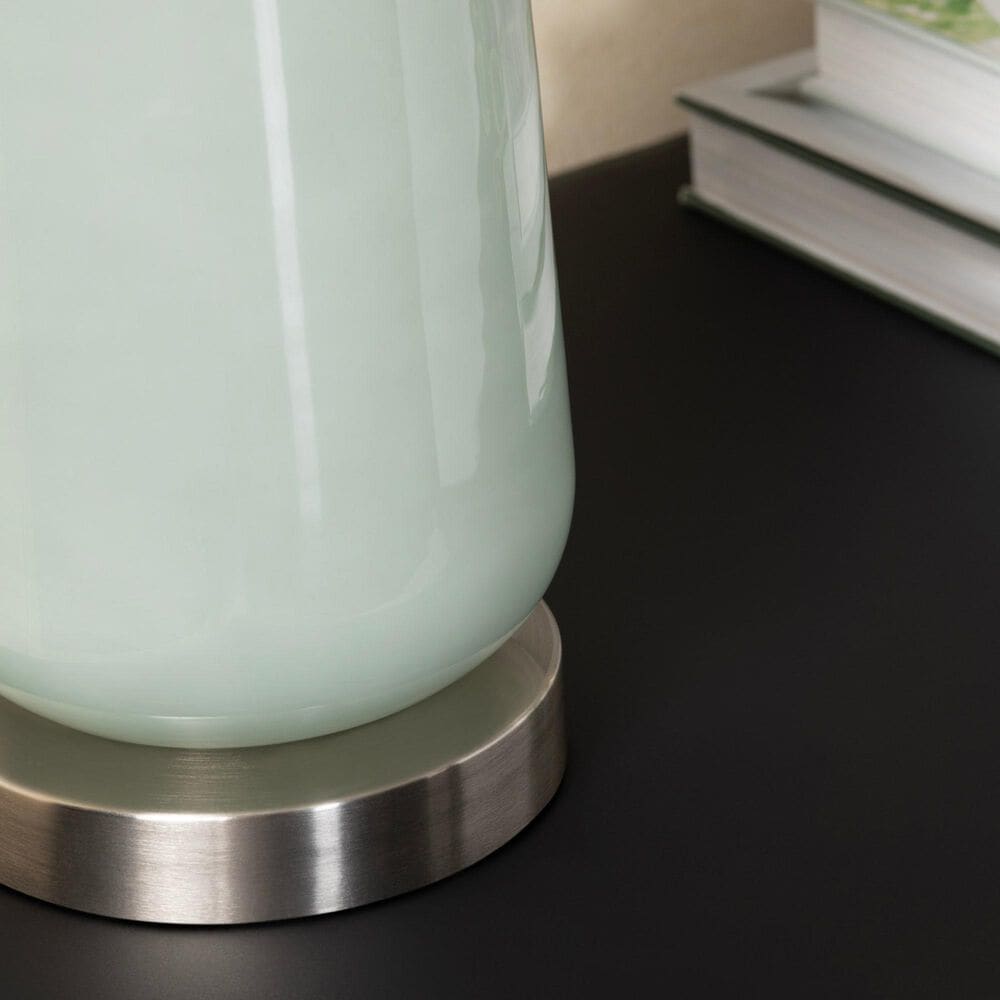 Crestview Collection Glass Table Lamp in Green and Nickel, , large