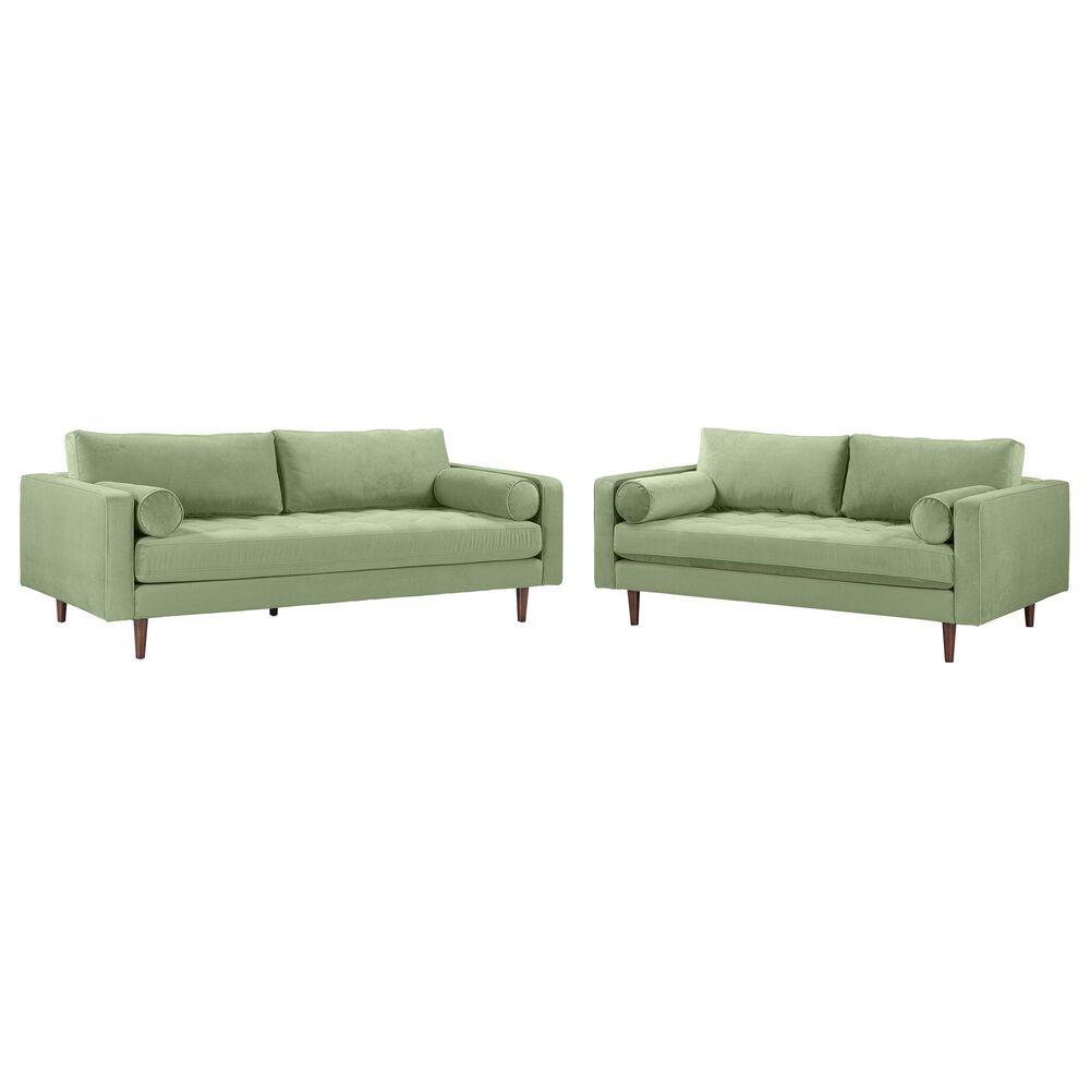 Tov Furniture Cave 2-Piece Living Room Set in Sage Green Velvet, , large