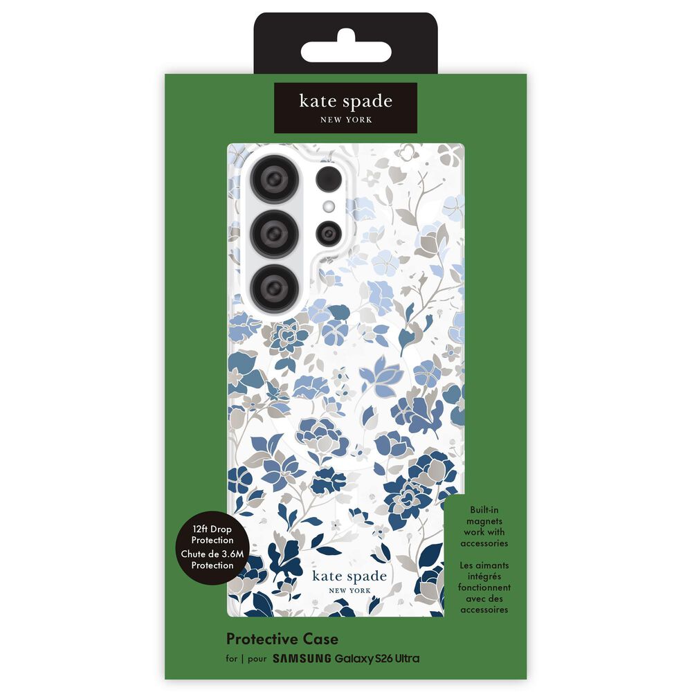 Kate Spade Protective Case with Magnet for Samsung Galaxy S26 in Flowerbed Blue, , large