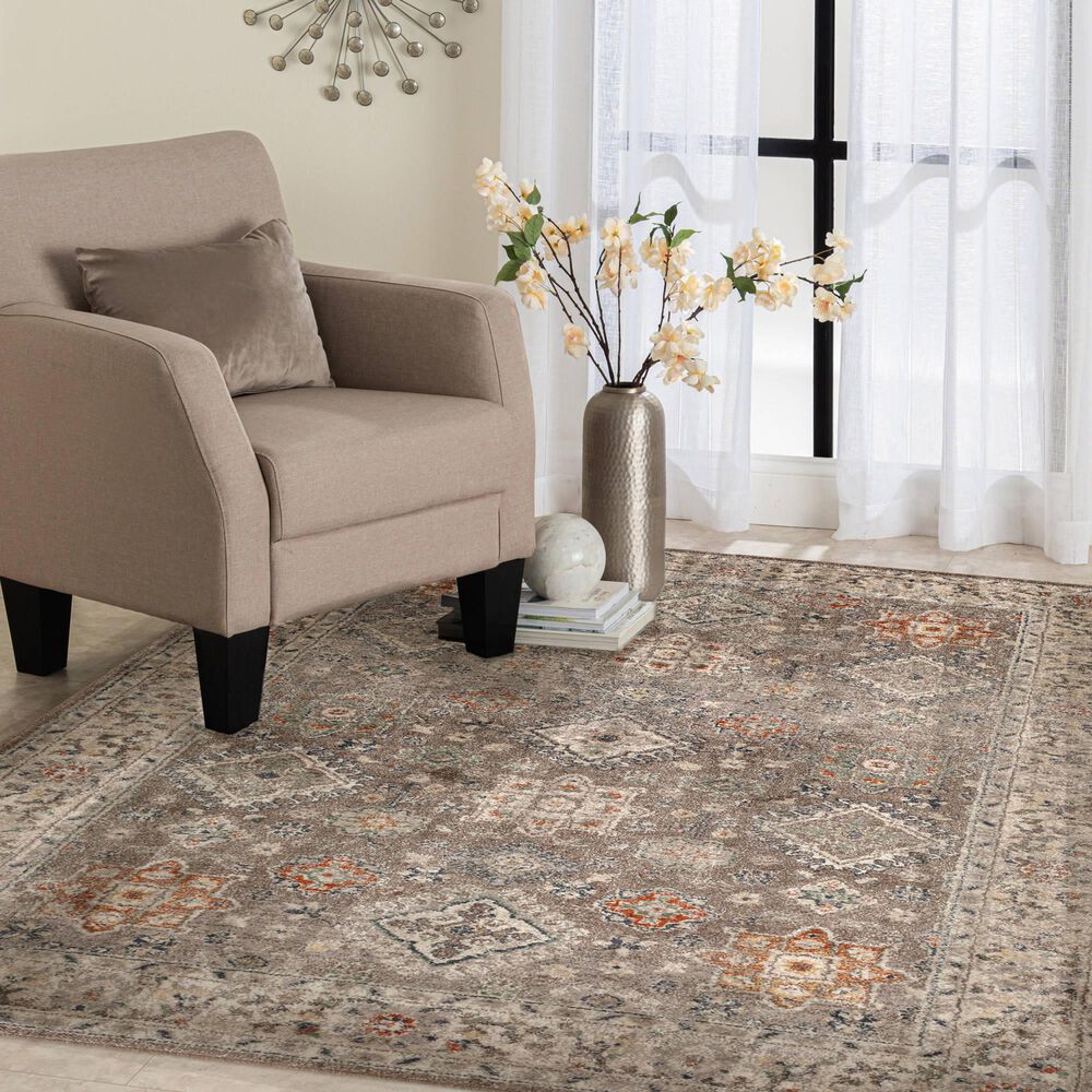 Central Oriental Minerva Colton 5&#39; x 7&#39;3&quot; Latte and Sand Area Rug, , large