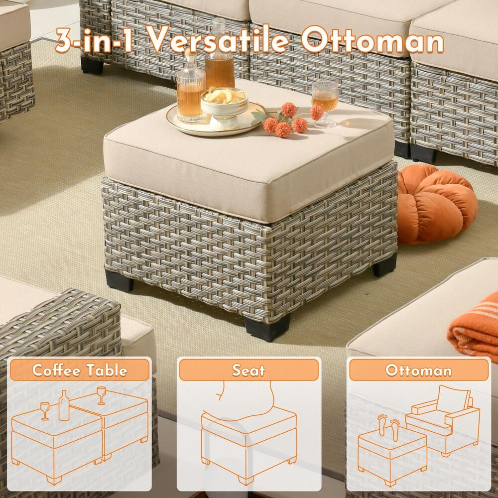 HOMLUX 7-Piece Modular Patio  Conversation  in Beige, , large