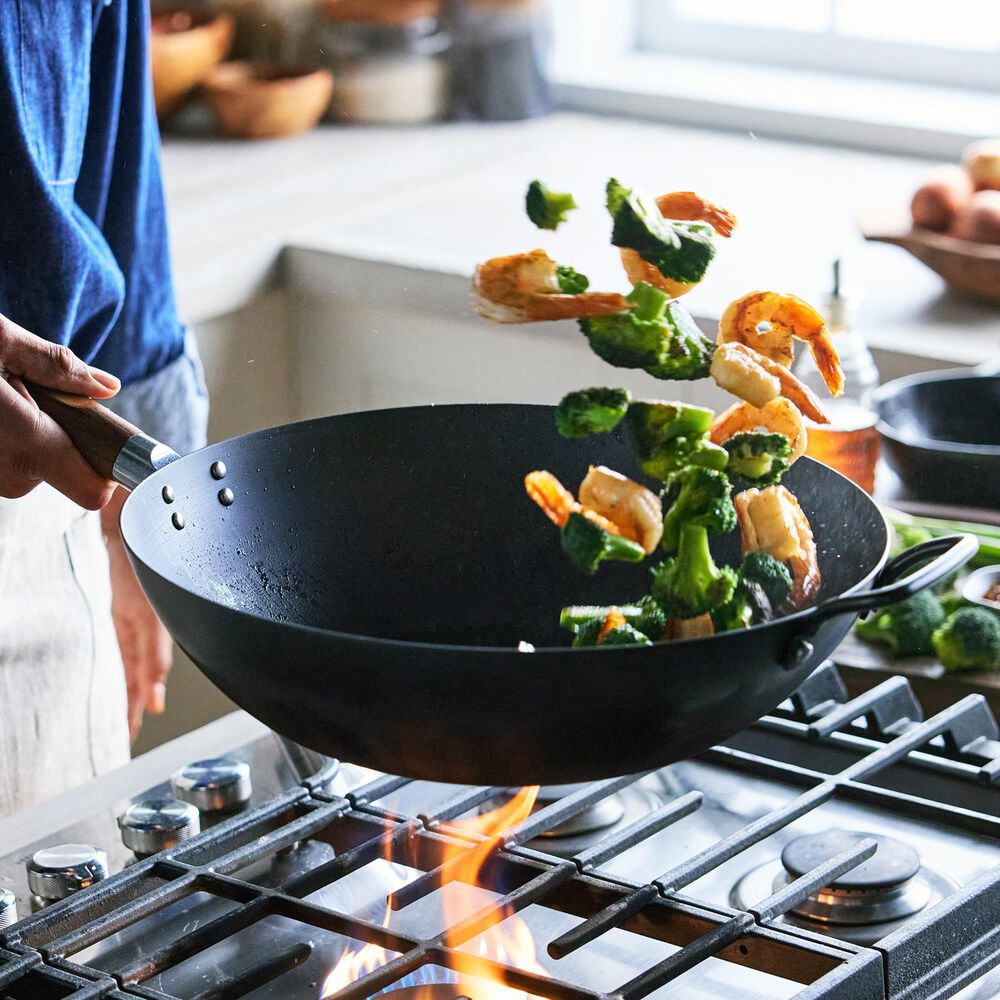 Green Pan Kyoto 14" Carbon Steel Wok in Black, , large