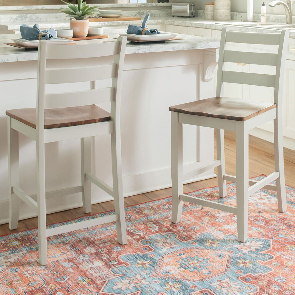 Linon Home Decor Colm Counter Stool in Light Grey and Warm Brown, , large