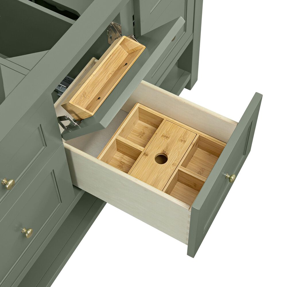 James Martin Vanities Breckenridge 60&quot; Double Bathroom Vanity in Smokey Celadon with 3 cm Ethereal Noctis Quartz Top and Rectangular Sinks, , large
