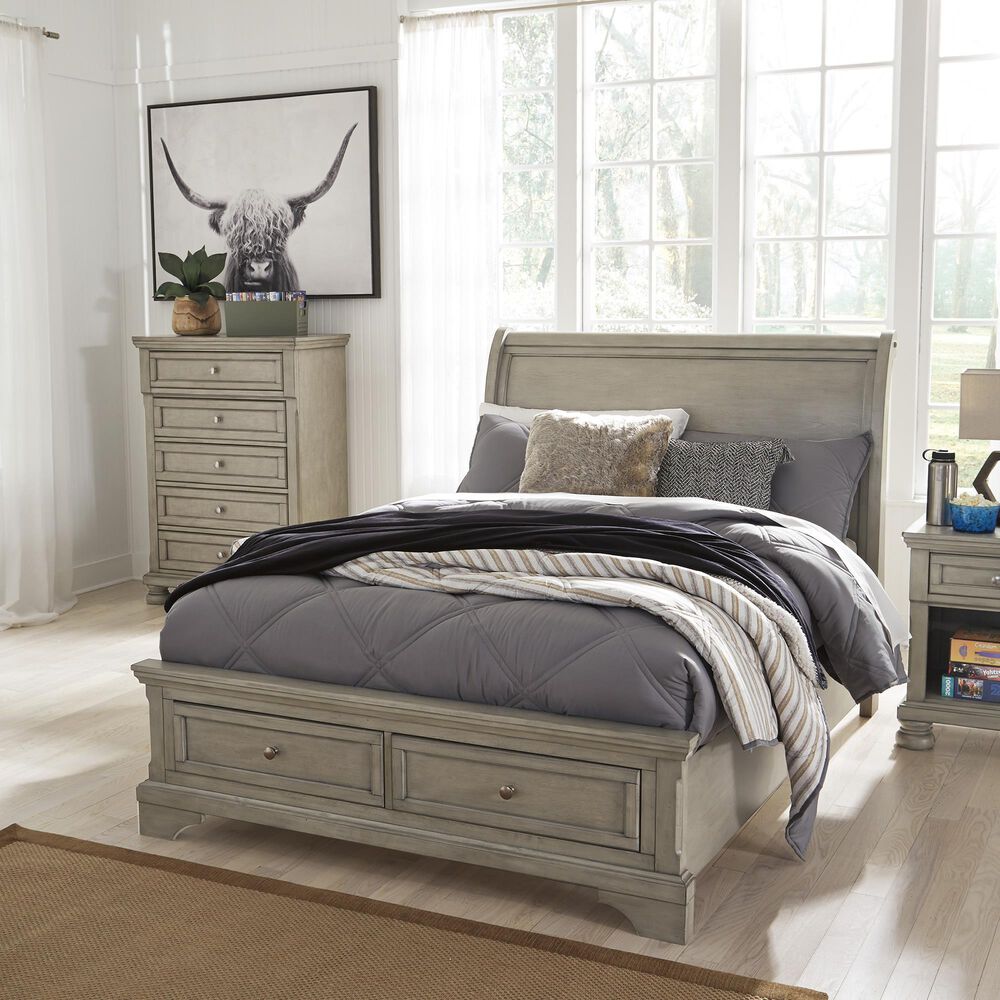 Signature Design by Ashley Lettner 4 Piece Full Bedroom Set in Burnished Light Gray Shop NFM