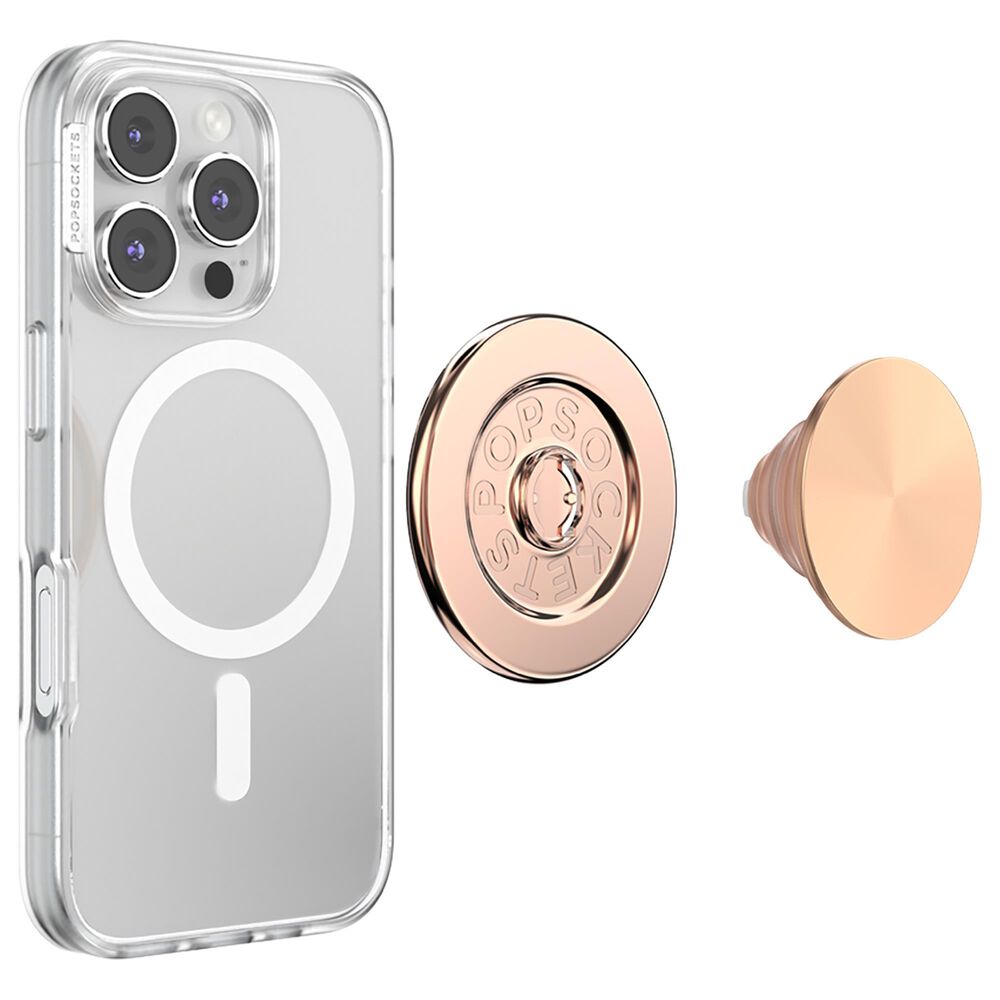 PopSockets MagSafe Circle PopGrip in Aluminum Radial Rose Gold, , large