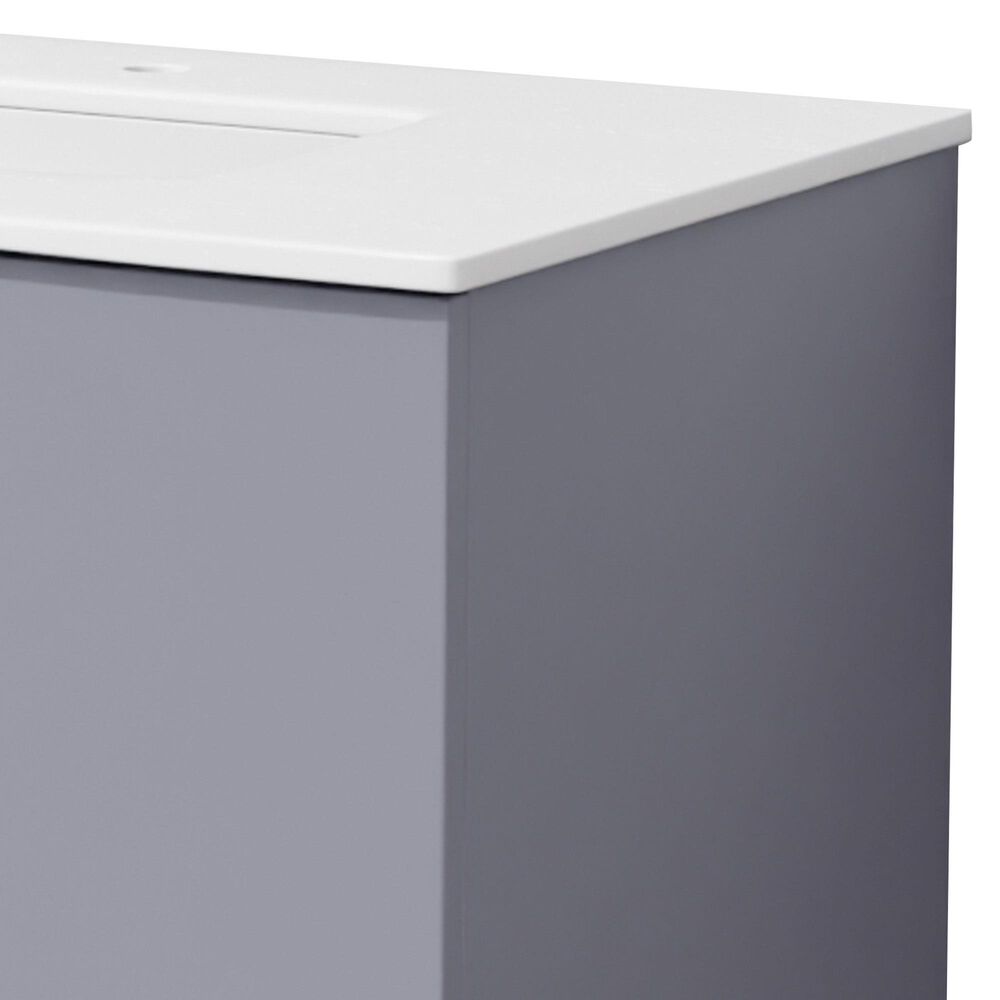 Lexora Home Geneva 30" Single Bathroom Vanity in Dark Grey with 2 cm White Cultured Marble Top and Rectangular Sink, , large
