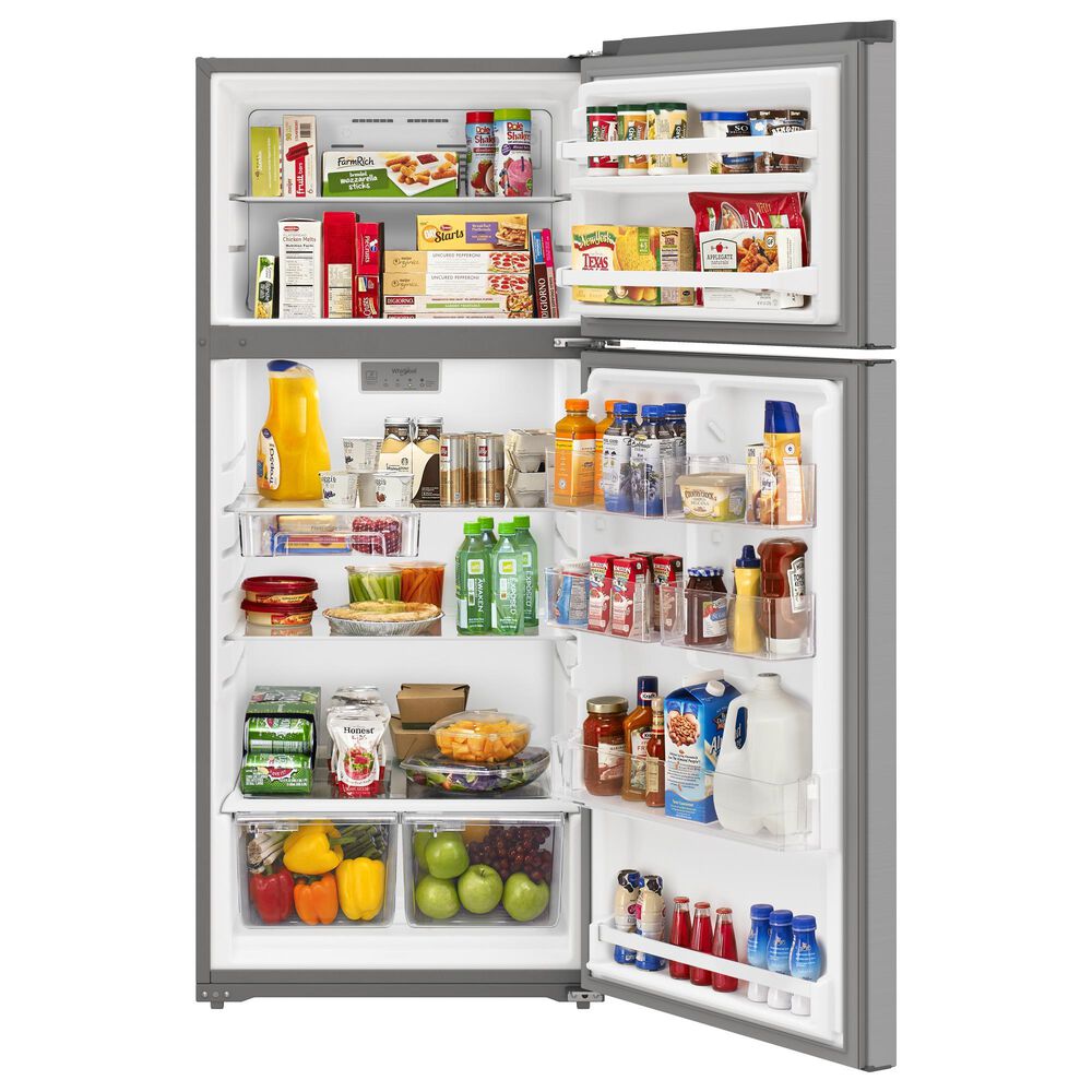 Whirlpool 16.3 Cu. Ft. Wide Top-Freezer Refrigerator with Flexi-Slide Bin in Stainless Steel, , large