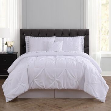 Pem America Arrow Pleated 8-Piece Queen Bed in a Bag in White, , large