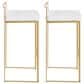 Lumisource Fuji Stackable Barstool with White Velvet Cushion in Gold (Set of 2), , large