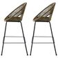 Hearth and Haven Ferrara Outdoor Faux Wicker Barstool in Green (Set of 2), , large
