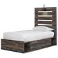 Ashley Drystan Twin Dual Storage Bed in Brown Rustic, , large