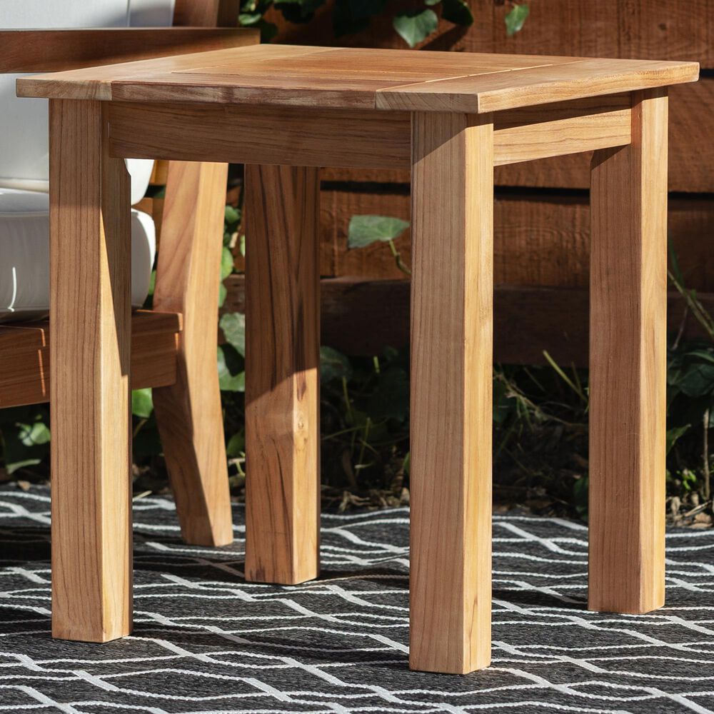 Linon Home Decor Carenen Patio Side Table in Natural, , large