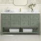 James Martin Vanities Breckenridge 60" Single Bathroom Vanity in Smokey Celadon with Single Hole 3 cm White Zeus Quartz Top and Rectangular Sink, , large