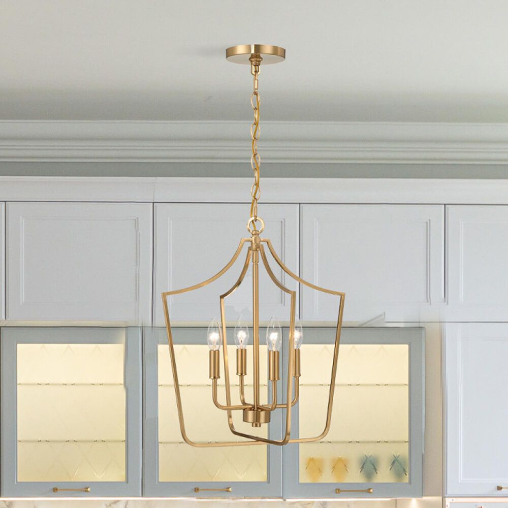 Creative Coop Constance 4-Light Candelabra Chandelier in Brushed Gold, , large