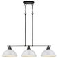 Golden Lighting Duncan 3-Light Pendant with White Shade in Matte Black, , large