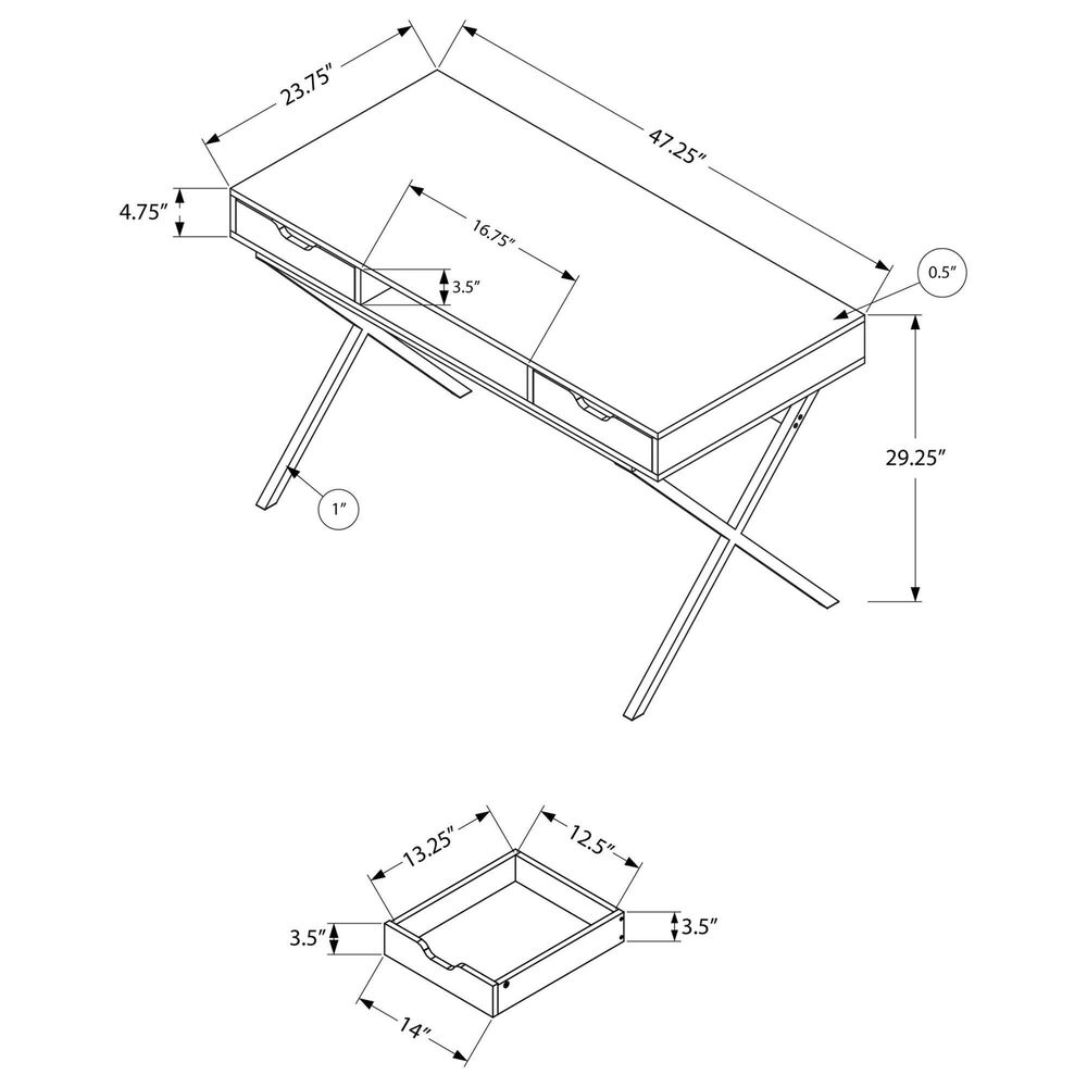 Monarch Specialties 48&quot; Computer Desk in Gold and Espresso, , large