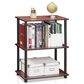 HOMLUX 3-Tier Compact Open Storage Bookshelf in Dark Cherry and Black, , large