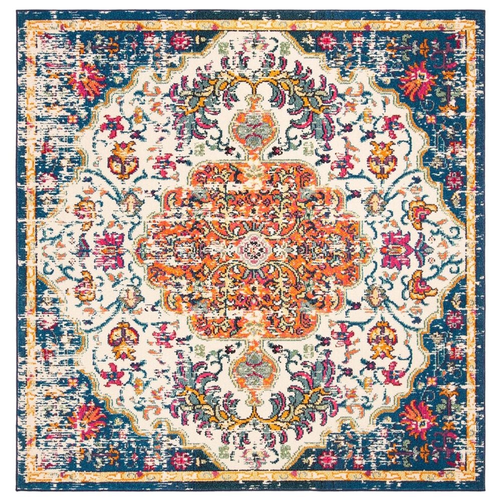 Safavieh Madison MAD447A 5" Square Ivory and Orange Area Rug, , large
