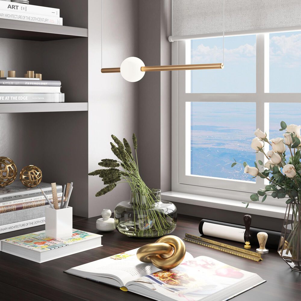 Zuo Modern Adeo Ceiling Lamp in Brass, , large