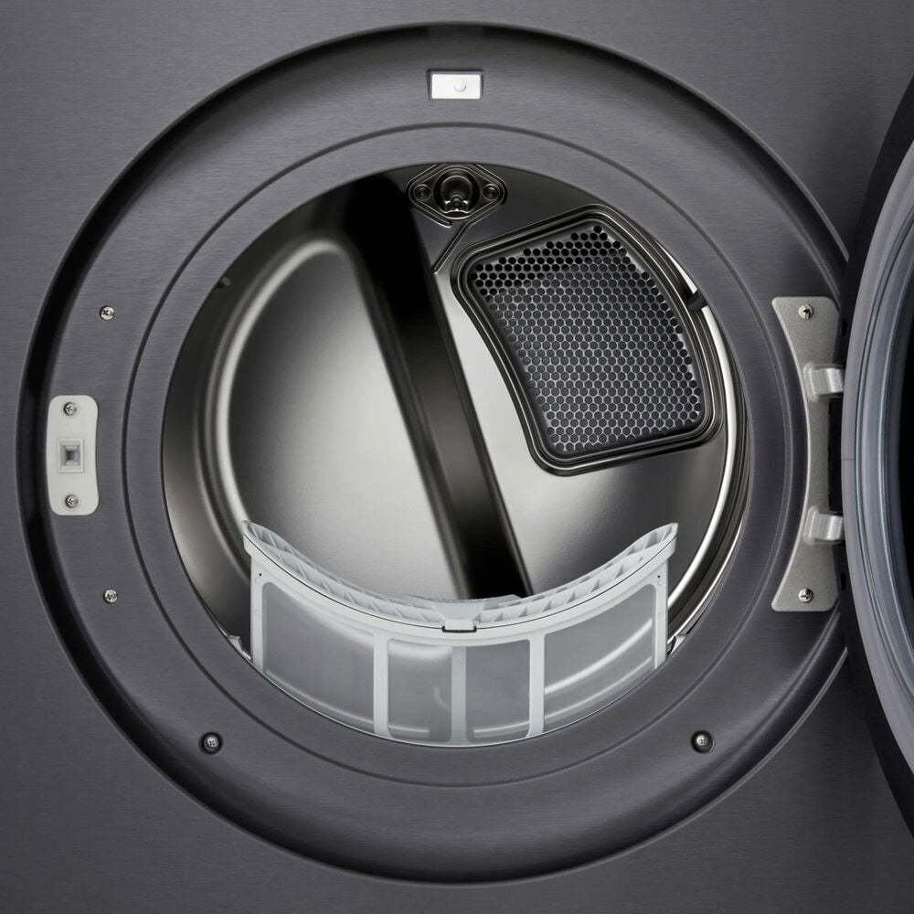 LG 5.8 Cu. Ft. Smart Front Load Washer and 9 Cu. Ft. Smart Electric Dryer Laundry Pair in Brushed Black Steel, , large