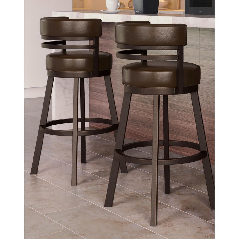 Delaware Dining Ambridge 30&quot; Swivel Barstool in Sun Bronze/Dark Brown, , large
