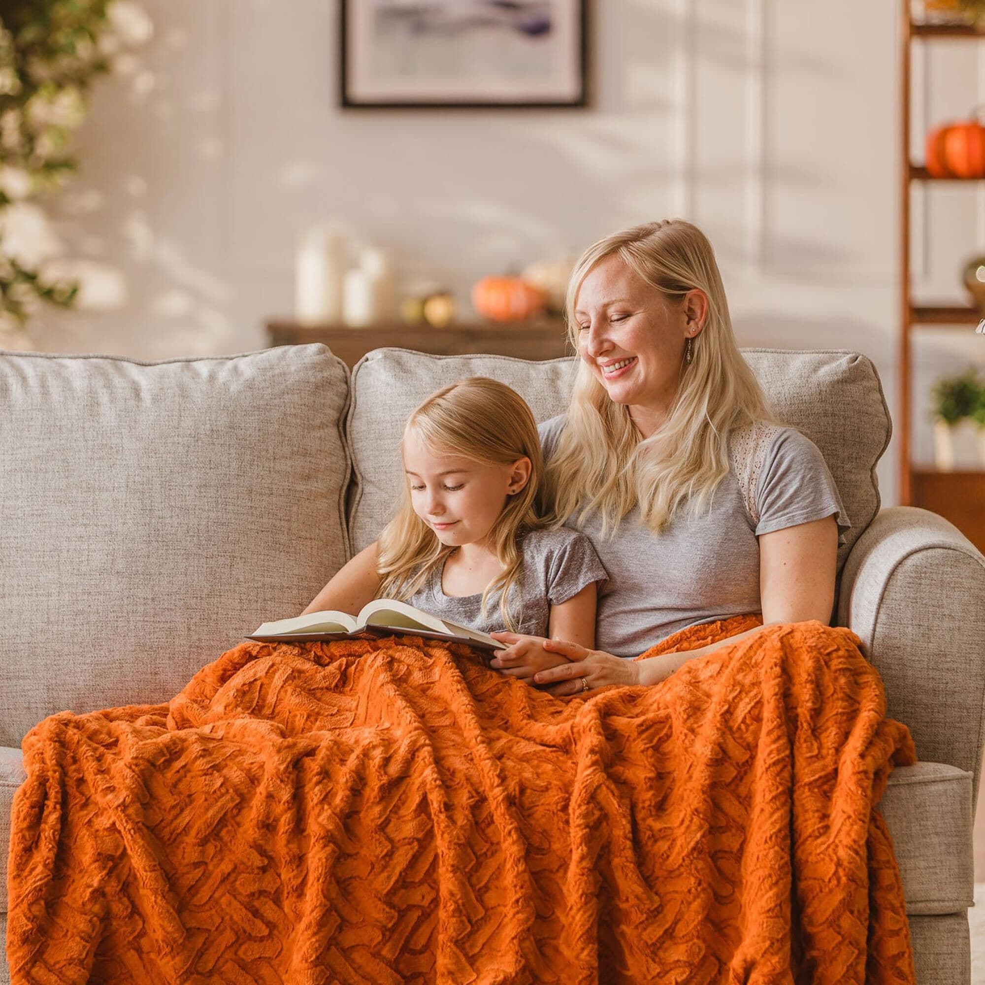 Orange faux fur throw on sale