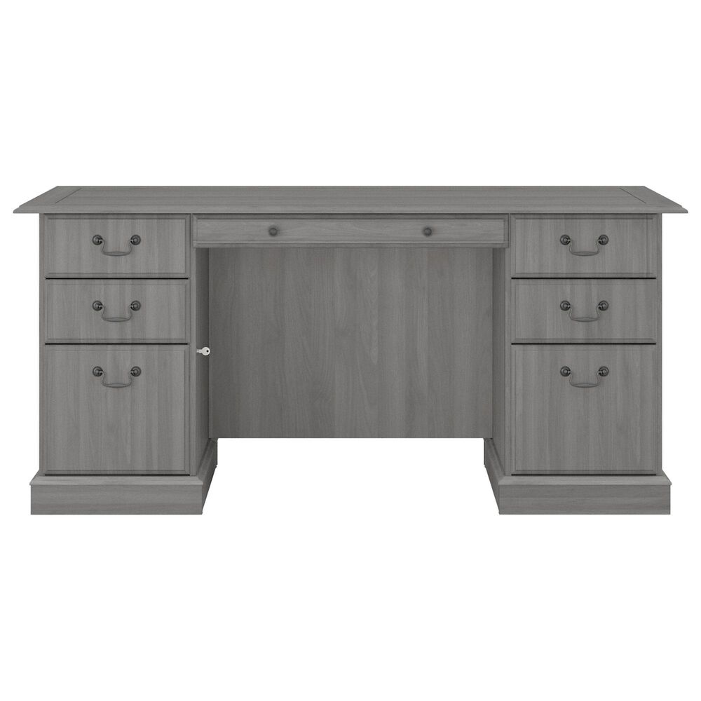 Bush Saratoga Executive Desk in Modern Gray Nebraska Furniture Mart