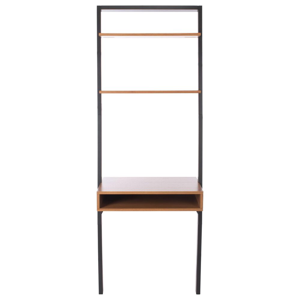 Safavieh Kamy 2-Shelf Leaning Desk in Natural/Charcoal, , large