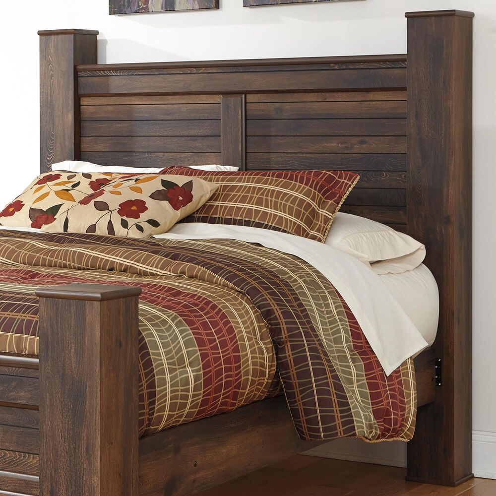 Signature Design by Ashley Quinden Queen Poster Headboard and Posts in Dark Brown, , large