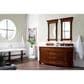 James Martin Vanities Brookfield 60" Double Bathroom Vanity in Warm Cherry with 3 cm Eternal Jasmine Pearl Quartz Top and Rectangle Sinks, , large