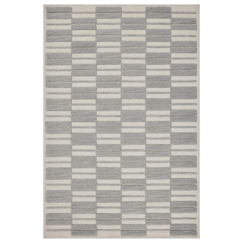 Chris Loves Julia x Loloi Bradley 5" x 7"6" Ivory and Grey Area Rug, , large