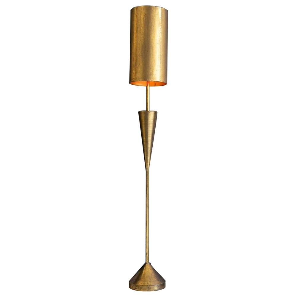 Kalalou Floor Lamp with Metal Barrel Shade in Antique Gold, , large