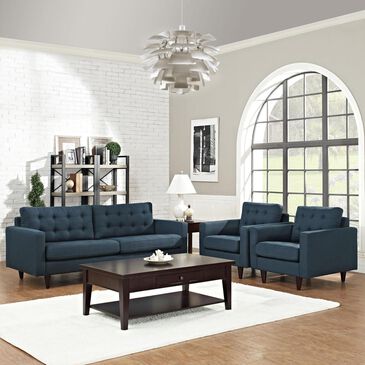 Modway Empress Sofa and 2 Armchairs in Azure, , large