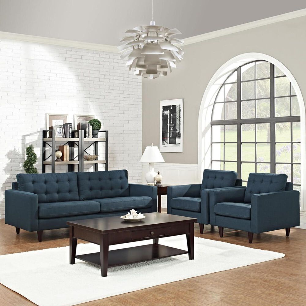 Modway Empress Sofa and 2 Armchairs in Azure, , large