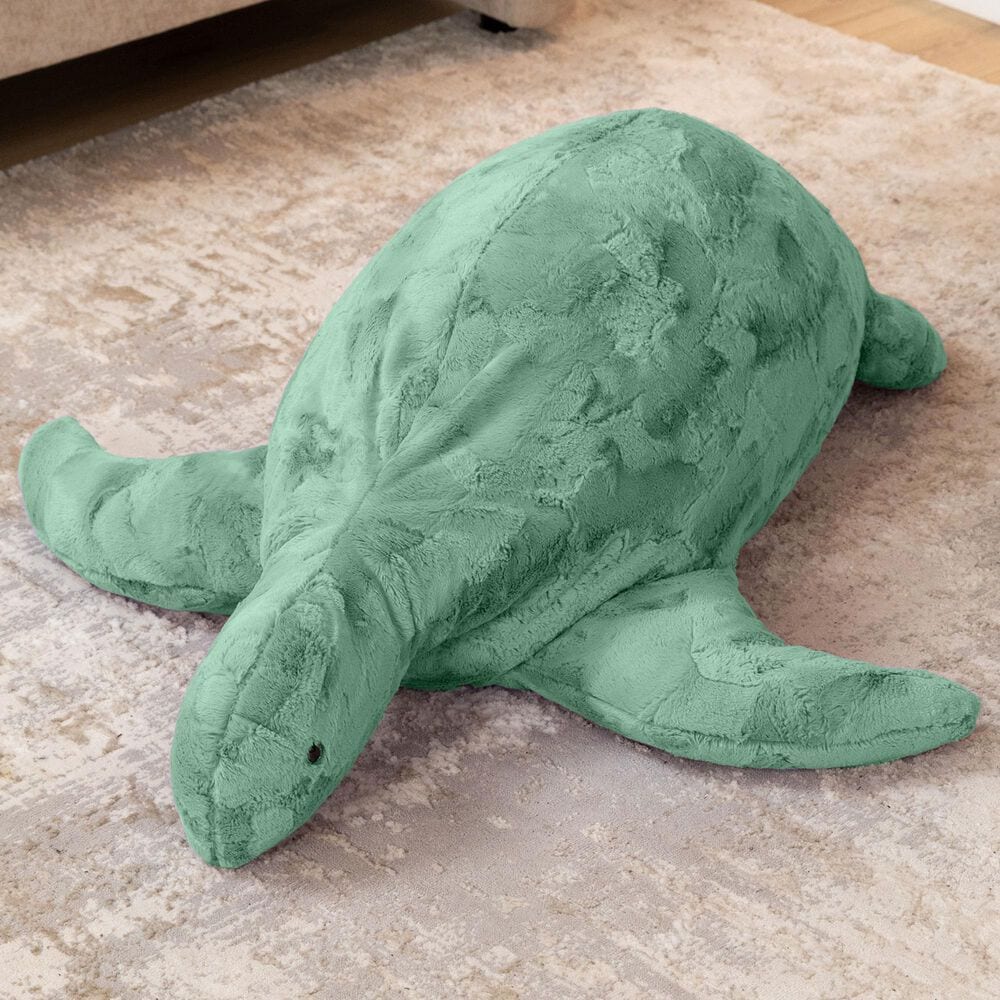 Jaxx Shelly The Turtle Sea Buddy Large Kids Stuffed Animal Bean Bag in Spearmint Green, , large