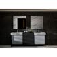 Lexora Home Zilara 84" Double Bathroom Vanity in Black and Grey with 11 cm Castle Grey Marble Top and Rectangular Sinks, , large