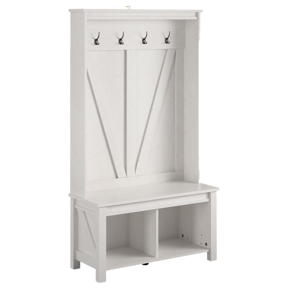 DHP Winthrop Entryway Hall Tree Bench in Ivory Oak, , large