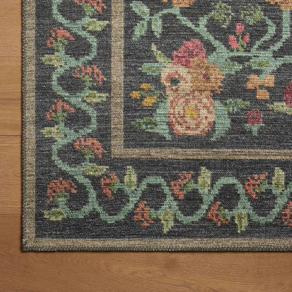 Rifle Paper Co Rosa 2&#39;3&quot; x 3&#39;9&quot; Black Area Rug, , large