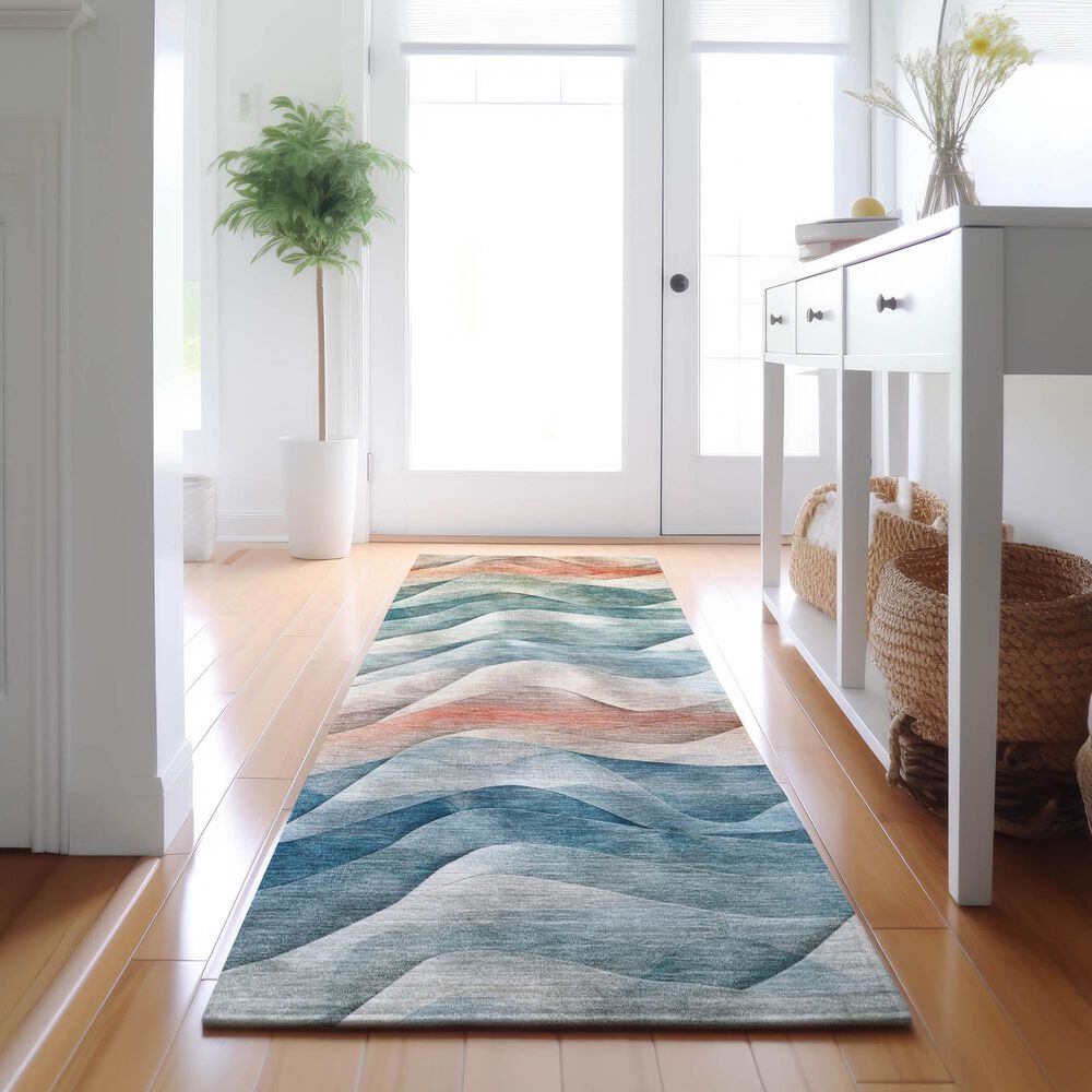 Dalyn Rug Company Pacifica PA3 2&#39;3&quot; x 7&#39;6&quot; Teal Runner, , large