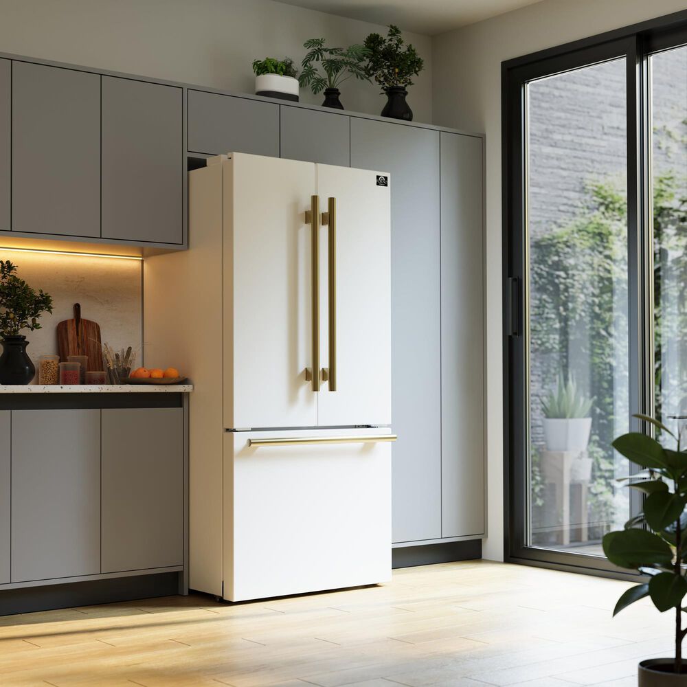 Forno Gallipoli 17.5 Cu. Ft. French Door Refrigerator with Bottom Freezer in White, , large