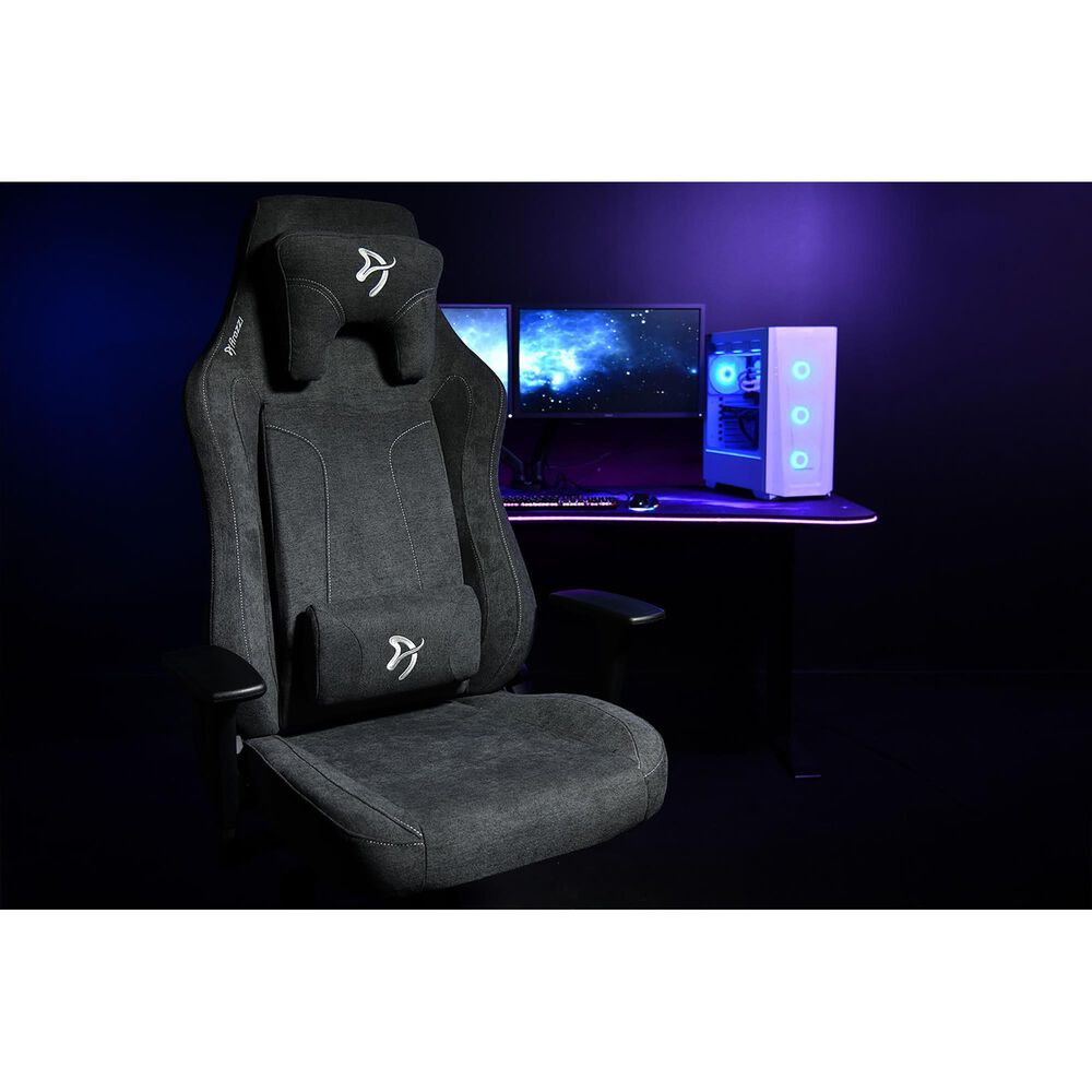 Arozzi Vernazza XL Soft Fabric Gaming Chair in Dark Grey, , large