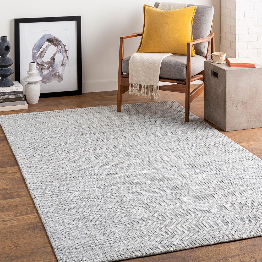 Surya Hickory 9&#39; x 12&#39; Light Slate, Gray, Charcoal and Cream Area Rug, , large