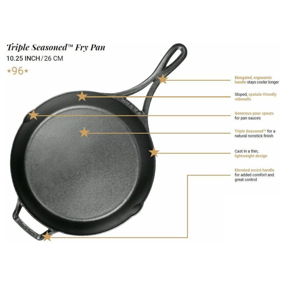 Lodge Blacklock 10.25" Triple Seasoned Cast Iron Skillet in Black, , large
