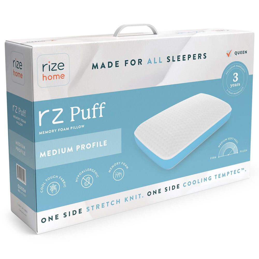 Glideaway Puff Queen Pillow in White, , large