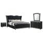 Pacific Landing Lorient 4 Piece King Wingback Bedroom Set in Black Velvet, , large