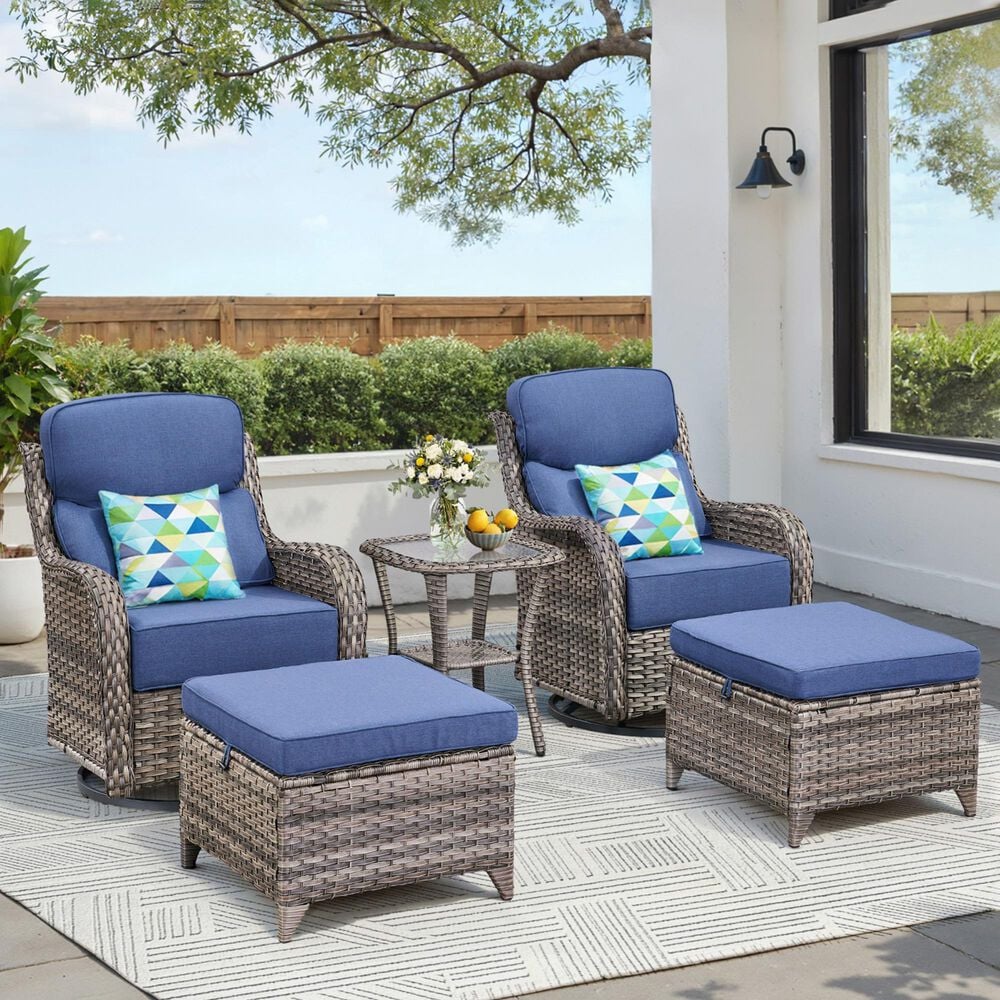 Sunwell Garden 5-Piece Chat Set in Navy, , large