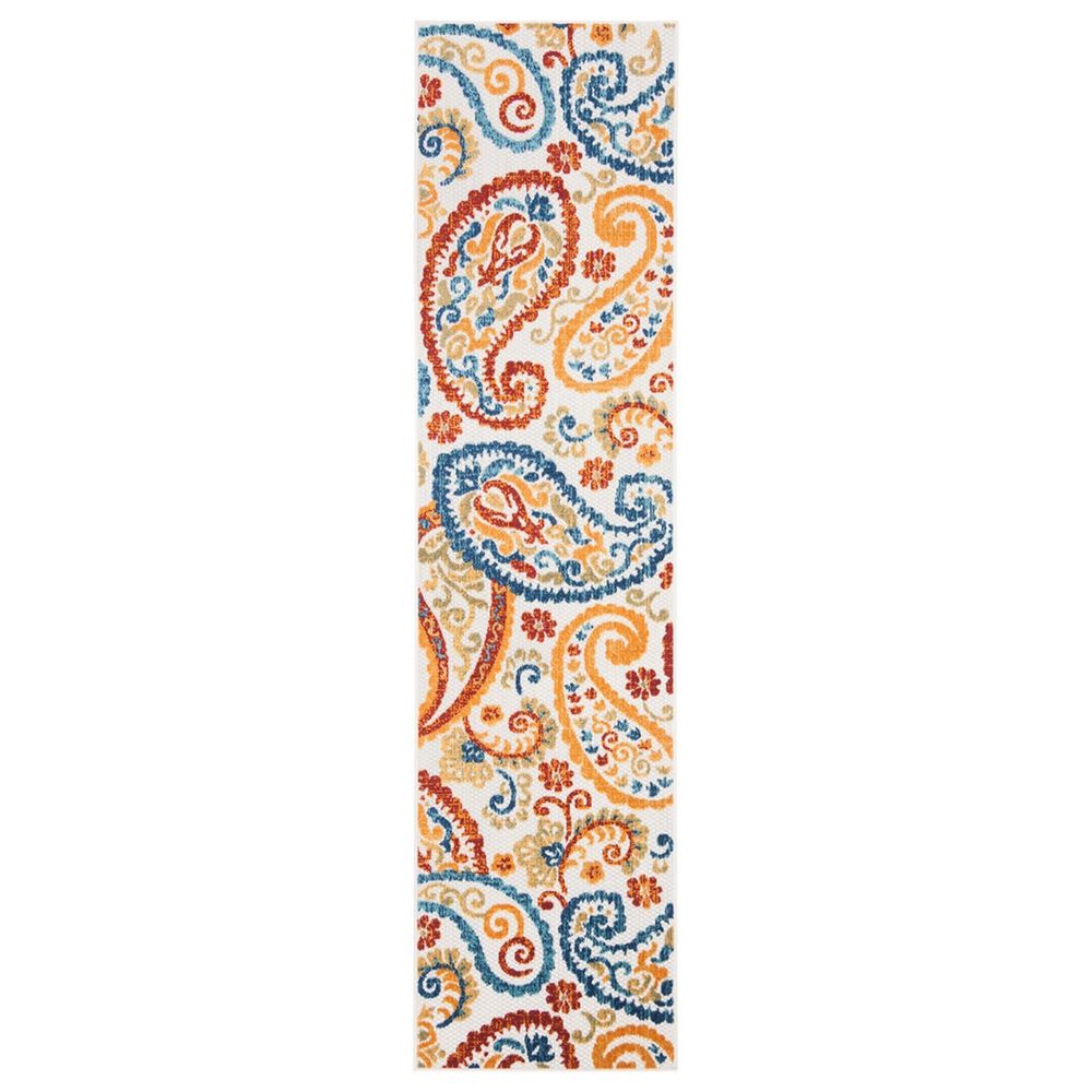 Safavieh Cabana 2" x 10" Cream and Navy Indoor/Outdoor Performance Runner, , large